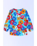 Azura Exchange Floral Print V Neck Blouse - M