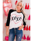 Azura Exchange Heart Graphic Contrast Sleeve Tee - M