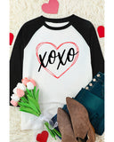 Azura Exchange Heart Graphic Contrast Sleeve Tee - M