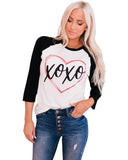 Azura Exchange Heart Graphic Contrast Sleeve Tee - M