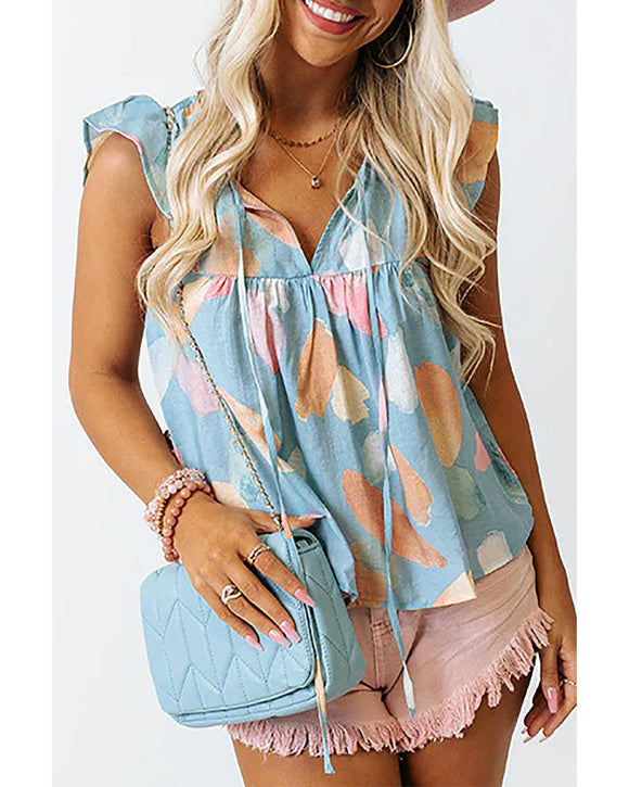 Azura Exchange Ruffled Cap Sleeve Shift Top - L