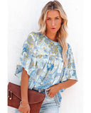 Azura Exchange Paisley Print Wide Sleeves Blouse - L