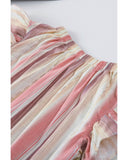 Azura Exchange Striped Print Ruffle Blouse - L