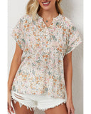 Azura Exchange Floral Mandarin Collar Top - XL