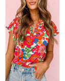 Azura Exchange Split Neck Floral Top - XL