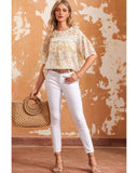 Azura Exchange Floral Print Wide Ruffle Sleeves Blouse - M