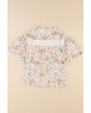 Azura Exchange Floral Print Wide Ruffle Sleeves Blouse - M