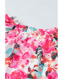 Azura Exchange Ruffle Flutter Sleeve Floral Print Blouse - XL