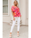 Azura Exchange Wide Sleeve Floral Print Blouse - M