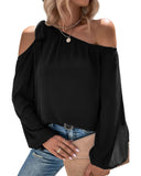 Azura Exchange Asymmetric Off Shoulder Blouse - L