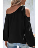 Azura Exchange Asymmetric Off Shoulder Blouse - S