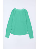 Azura Exchange Waffle Knit Henley Top - S