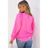 Azura Exchange Puff Sleeve Crewneck Blouse - 2XL