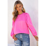 Azura Exchange Puff Sleeve Crewneck Blouse - 2XL