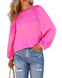 Azura Exchange Puff Sleeve Crewneck Blouse - 2XL