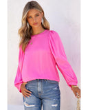 Azura Exchange Puff Sleeve Crewneck Blouse - S