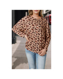 Azura Exchange Animal Print Stitching Loose Long Sleeve Top - M