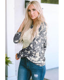 Azura Exchange Vintage Bleached Tie Dye Long Sleeve Top - S