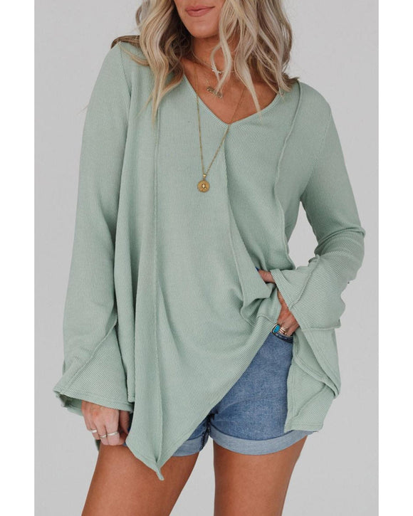 Azura Exchange Expose Seam Bell Sleeve Top - M