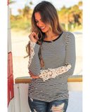 Azura Exchange Lace Crochet Long Sleeve Top - XL