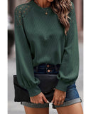 Azura Exchange Lace Textured Long Sleeve Pullover - M