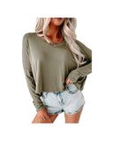 Azura Exchange Loose V Neck Dropped Sleeve Top - L