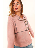 Cheeky X by Azura Exchange Princess Line Out Seam Hoodie with Front Buttons - L