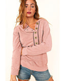 Cheeky X by Azura Exchange Princess Line Out Seam Hoodie with Front Buttons - L