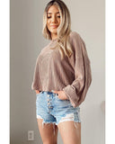 Azura Exchange Drop Shoulder Puff Sleeve Casual Blouse - L