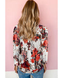 Azura Exchange Retro Floral Long Sleeve Blouse - M