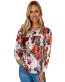 Azura Exchange Retro Floral Long Sleeve Blouse - M