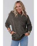 Azura Exchange Acid Wash Drop Shoulder Long Sleeve Sweatshirt with Pockets - L