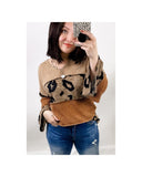 Azura Exchange Leopard Colorblock Patchwork Knit Top - M