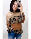 Azura Exchange Leopard Colorblock Patchwork Knit Top - M