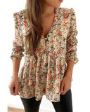 Azura Exchange Floral Ruffled Babydoll Blouse - M