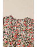 Azura Exchange Floral Ruffled Babydoll Blouse - XL