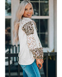 Azura Exchange Leopard Print Bubble Sleeve Top - M