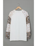 Azura Exchange Leopard Print Bubble Sleeve Top - M