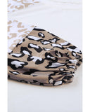 Azura Exchange Leopard Print Bubble Sleeve Top - M