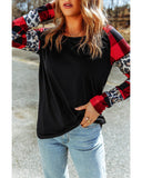 Azura Exchange Plaid & Leopard Print Off Shoulder Top - M