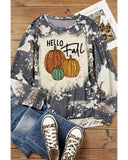 Cheeky X by Azura Exchange Hello Fall Pumpkin Graphic Tie Dye Long Sleeve Top - M