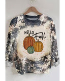 Cheeky X by Azura Exchange Hello Fall Pumpkin Graphic Tie Dye Long Sleeve Top - M