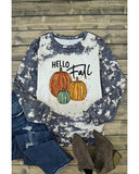 Cheeky X by Azura Exchange Hello Fall Pumpkin Graphic Tie Dye Long Sleeve Top - M