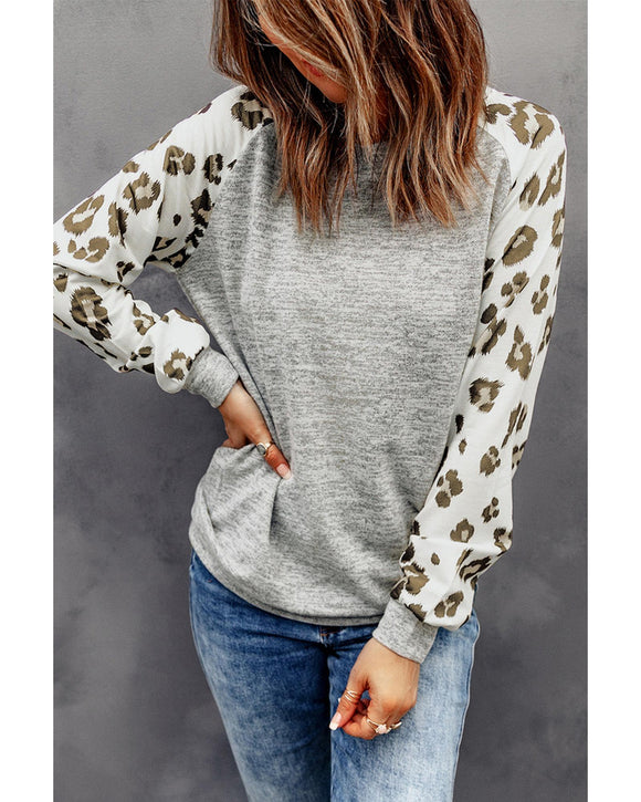 Azura Exchange Leopard Print Long Sleeve Top - L