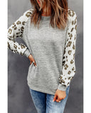 Azura Exchange Leopard Print Long Sleeve Top - S