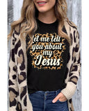 Azura Exchange Leopard Letter Print Crewneck Graphic Tee - S