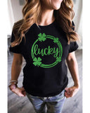 Azura Exchange Sequin Lucky Clover Print T-shirt - S