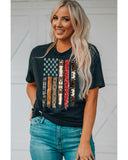 Azura Exchange American Flag Print Short Sleeve Graphic Tee - M