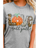 Azura Exchange Pumpkin Leopard T-Shirt - Love Fall Yall - L