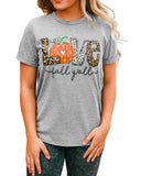 Azura Exchange Pumpkin Leopard T-Shirt - Love Fall Yall - S
